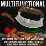 Damascus Steel Ulu Knife with Sheath - 6