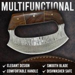 Damascus Steel Ulu Knife with Sheath - 6