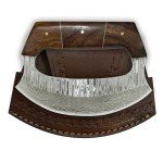 Damascus Steel Ulu Knife with Sheath - 6