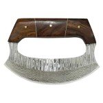 Damascus Steel Ulu Knife with Sheath - 6