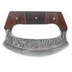 Damascus Steel Ulu Knife with Sheath - 6