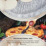 Damascus Steel Ulu Knife with Sheath - 6