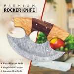 Damascus Steel Ulu Knife with Sheath - 6