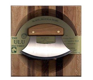 8" Ulu Knife with Chopping Bowl and Birch Handle