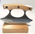 Alaska Ulu Knife with Wood Handle and Stand