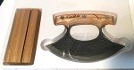 Alaska Ulu Knife with Wood Handle and Stand