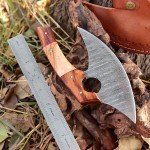 Custom Forged Damascus Steel Ulu Chef Knife