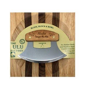 Alaska Forget-Me-Not Ulu Knife Set with Bowl