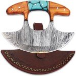 Alaskan Ulu Knife with Sheath – Hand Forged Damascus