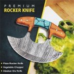 Alaskan Ulu Knife with Sheath – Hand Forged Damascus