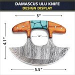 Alaskan Ulu Knife with Sheath – Hand Forged Damascus