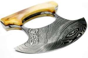 Wild Turkey Handmade Damascus Steel Ulu Knife