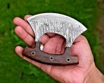 Handmade Damascus Ulu Chef Knife - Alaskan Design