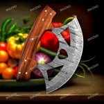 Damascus Ulu Knife - 5.75" Multi-Purpose Tool