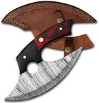 Shanzay SK Damascus Ulu Knife with Leather Sheath