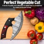 Shanzay SK Damascus Ulu Knife with Leather Sheath