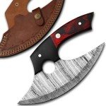 Shanzay SK Damascus Ulu Knife with Leather Sheath