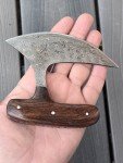 Handmade Damascus Ulu Knife Pizza Cutter with Sheath