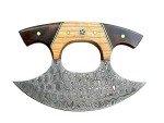 Handmade 6" Damascus Steel Ulu Knife & Sheath