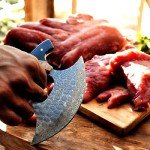 Handmade 6" Damascus Steel Ulu Knife & Sheath