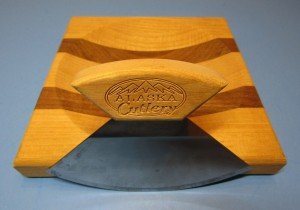 Ulu Knife with Wooden Chopping Bowl Set