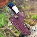 Alaska Ulu Knife with Sheath - Damascus Steel