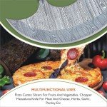 Damascus Steel Ulu Knife with Sheath - 6