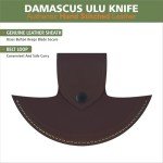 Damascus Steel Ulu Knife with Sheath - 6