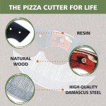 Damascus Steel Ulu Knife with Sheath - 6