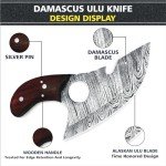 Handmade Damascus Steel Alaskan Ulu Knife with Sheath
