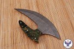 Damascus Steel Ulu Full Tang Knife with Resin Handle