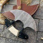 Alaskan SHARD ULU Knife with Sheath - 6" Damascus Steel