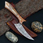 Custom Handcrafted Damascus Steel Ulu Chef Knife