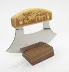 Inupiat Birch Ulu Knife with Moose Design