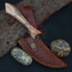 Custom Handcrafted Damascus Steel Ulu Chef Knife