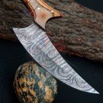 Custom Handcrafted Damascus Steel Ulu Chef Knife
