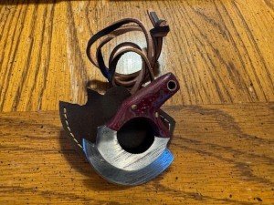 Damascus Steel Mini Ulu Knife with Carbon Fiber Handle