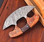 Handmade Damascus Steel Ulu Chef Knife with Sheath