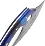 Damascus Steel Ulu Knife with Sheath - Versatile Design