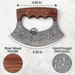 One-Handed Damascus Ulu Knife with Sheath