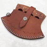 One-Handed Damascus Ulu Knife with Sheath