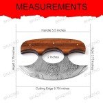 Damascus Ulu Knife with Sheath - 6" Alaskan Design