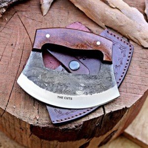 Alaska Ulu Knife: Walnutwood Pizza & Herb Cutter