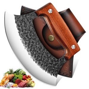 TIVOLI Hand-Forged Ulu Knife with Sheath & Gift Box