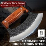 TIVOLI Hand-Forged Ulu Knife with Sheath & Gift Box