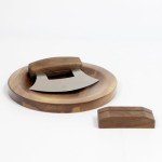 3-Piece Ulu Knife and Cutting Board Set