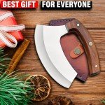 Alaskan Ulu Knife with Leather Sheath - Handmade