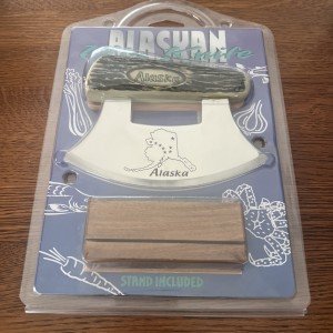 Stainless Steel Ulu Knife with Stand - Alaska