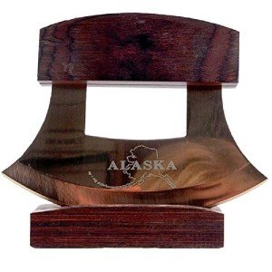 Alaska Copper Blade Ulu Knife with Wood Handle