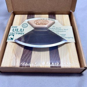 Ulu Knife Set with Block & Bowl - Alaskan Birch